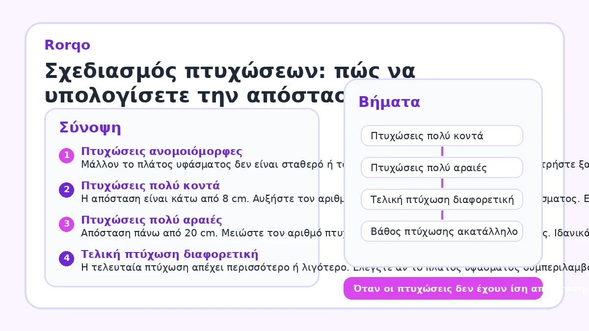 Σχεδιασμός πτυχώσεων: πώς να υπολογίσετε την απόσταση
