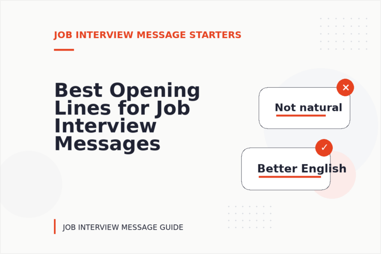 Best Opening Lines for Job Interview Messages Best Opening Lines for Job Interview Messages