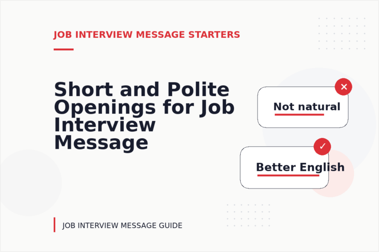 Short and Polite Openings for Job Interview Message English Short and Polite Openings for Job Interview Message English