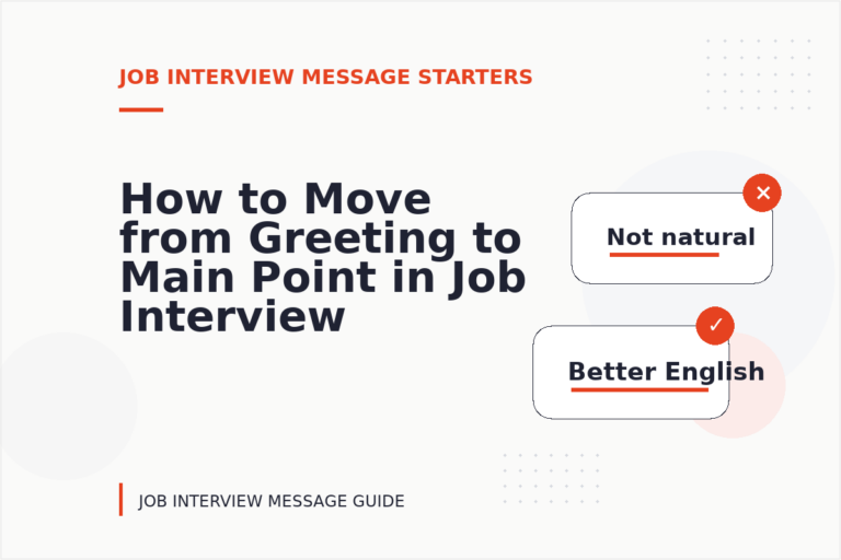How to Move from Greeting to Main Point in Job Interview Message English How to Move from Greeting to Main Point in Job Interview Message English