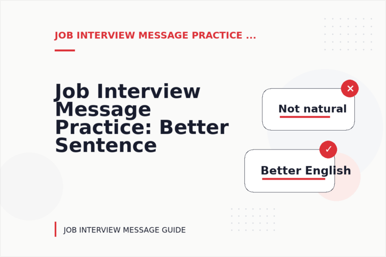 Job Interview Message Practice: Better Sentence Choices Job Interview Message Practice: Better Sentence Choices